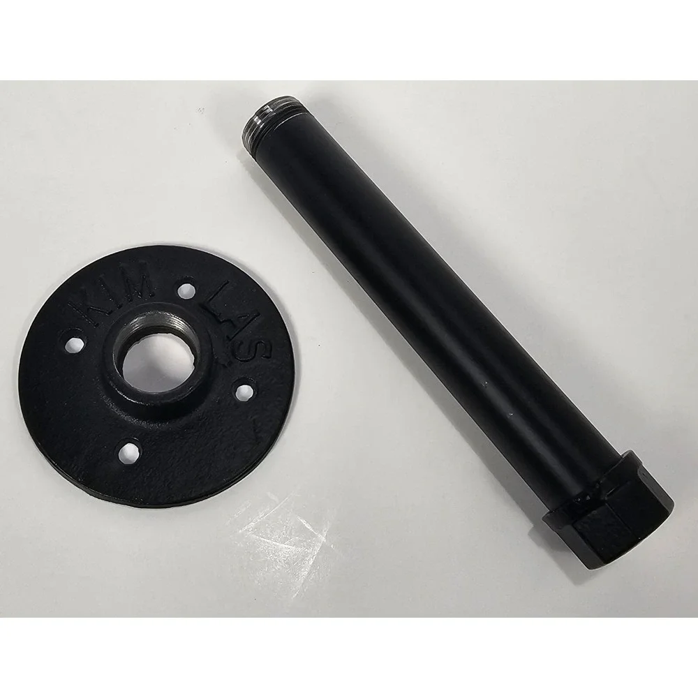 Black Pipe Shelf Bracket 7 Inch Industrial Metal Wall Mount